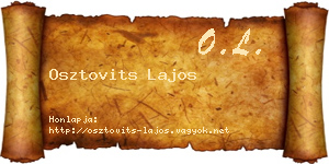 Osztovits Lajos névjegykártya