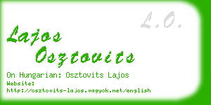 lajos osztovits business card